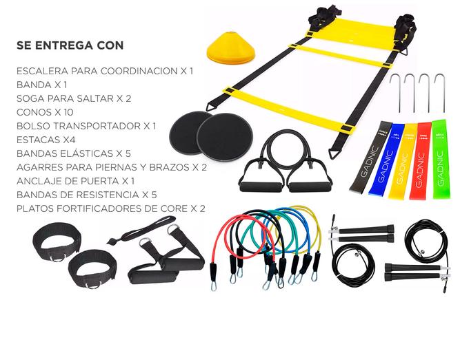 Kit de Entrenamiento Funcional Gadnic Bandas + Sogas + Platos - 6