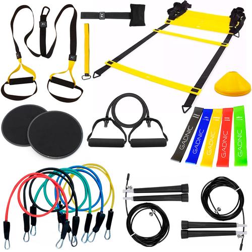 Kit Entrenamiento Gadnic Funcional Gym Fitnes Bandas + Escalera + Accesorios - 0