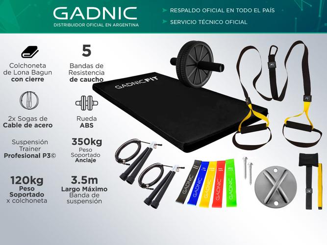 Colchoneta Gadnic Fit Profesional + Banda De Suspension + Rueda Abs + Bandas + Anclaje - 1