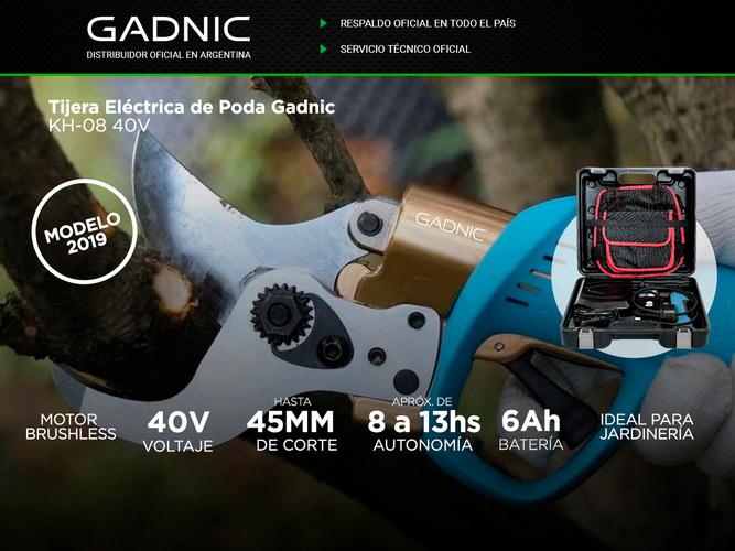 Tijera De Poda Eléctrica Gadnic 45Mm De Corte 40V KH-08 - 1