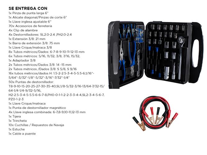 Kit De Set De Herramientas 189 Piezas Y Cable Puente 800Ah Gadnic - 6