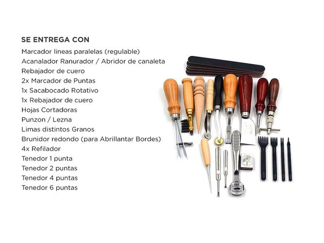Herramientas Para Talabarteria Gadnic Cuero Kit Artesania Manual - 5