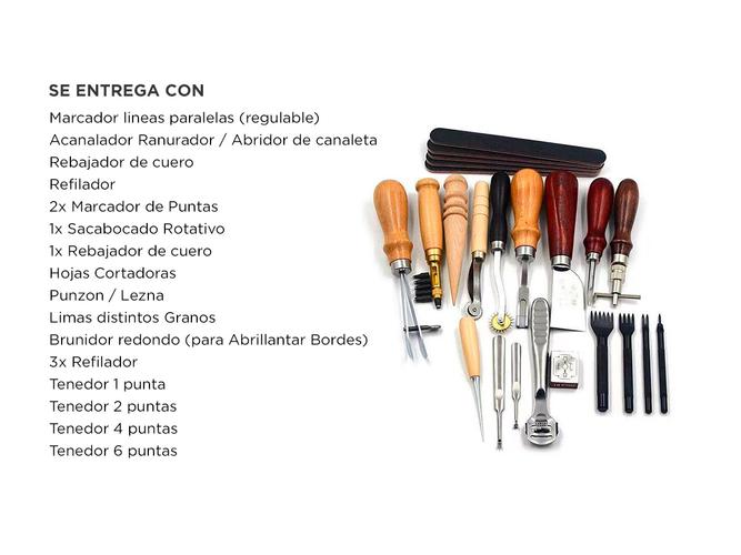 Herramientas Para Talabarteria Gadnic Cuero Kit Artesania Manual - 5