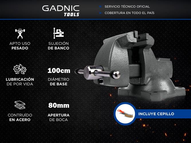 Morsa De Banco Gadnic Forz Fija + Cepillo Curvo - 1