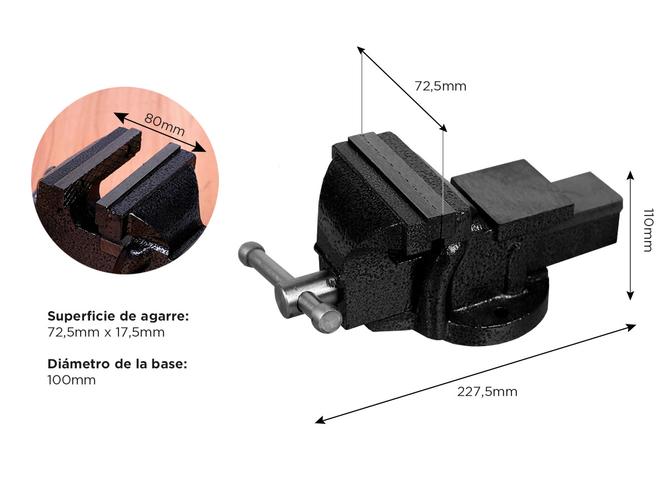 Morsa De Banco Gadnic Forz Fija + Cepillo Curvo - 3