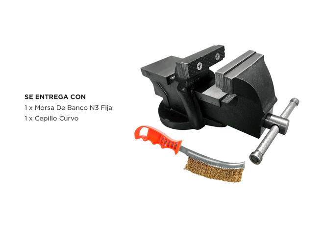 Morsa De Banco Gadnic Forz Fija + Cepillo Curvo - 4