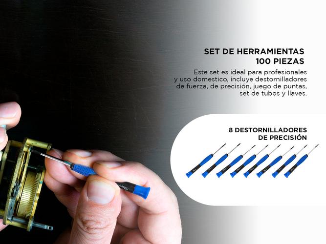 Kit de Herramientas Gadnic 100 Piezas Destornilladores + Base Organizadora - 3