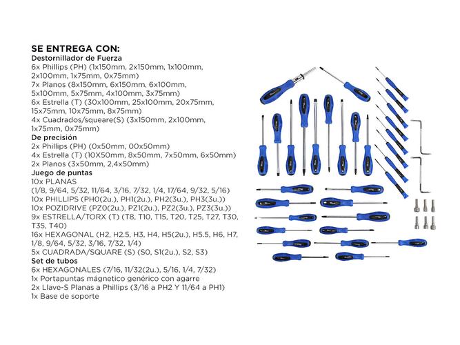 Kit de Herramientas Gadnic 100 Piezas Destornilladores + Base Organizadora - 6
