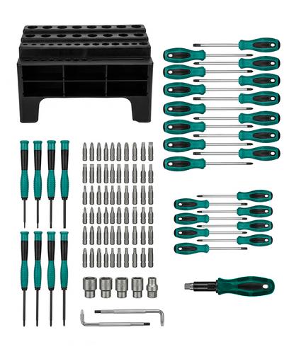 Kit Herramientas 100 Piezas Bron By Gadnic Destornilladores Puntas Tubos Soporte Organizador Completo - 6