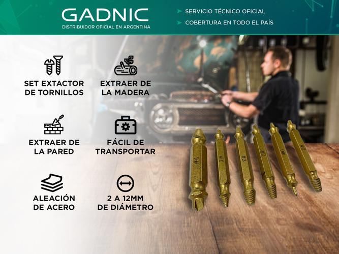 Set Extractor De Tornillos Gadnic 6 En 1 Alta Calidad - 1