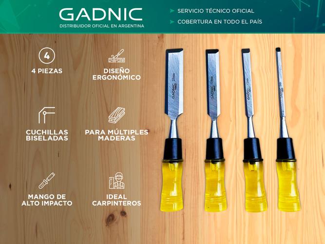 Juego de Cinceles de Madera Gadnic 4 Piezas - 1