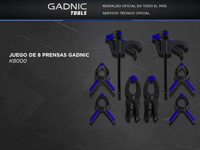 Juego De 8 Prensas Gadnic K8000 Carpinteria Kit Alta Calidad - 1