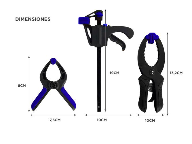 Juego De 8 Prensas Gadnic K8000 Carpinteria Kit Alta Calidad - 5