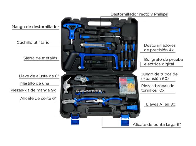 Kit De Herramientas Manuales 113Pzs Set Acero Inoxidable - 4