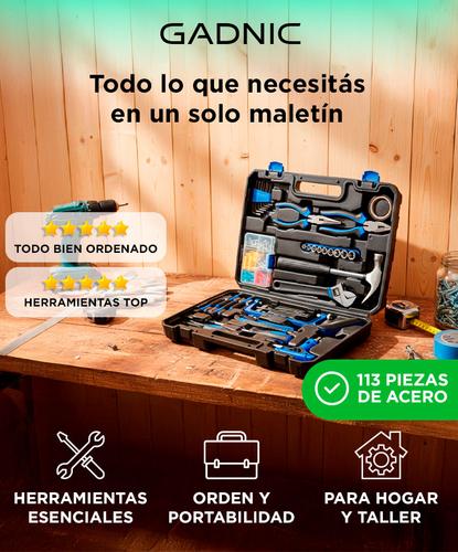 Kit De Herramientas Manuales 113Pzs Set Acero Inoxidable - 1