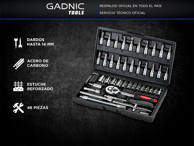 Juego De Tubo Llaves Gadnic KH7 Puntas 46 Piezas Herramientas Manual - 1