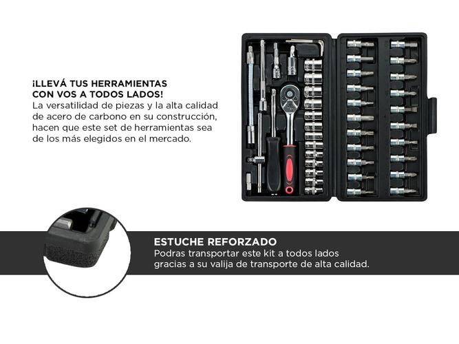 Juego De Tubo Llaves Gadnic KH7 Puntas 46 Piezas Herramientas Manual - 2