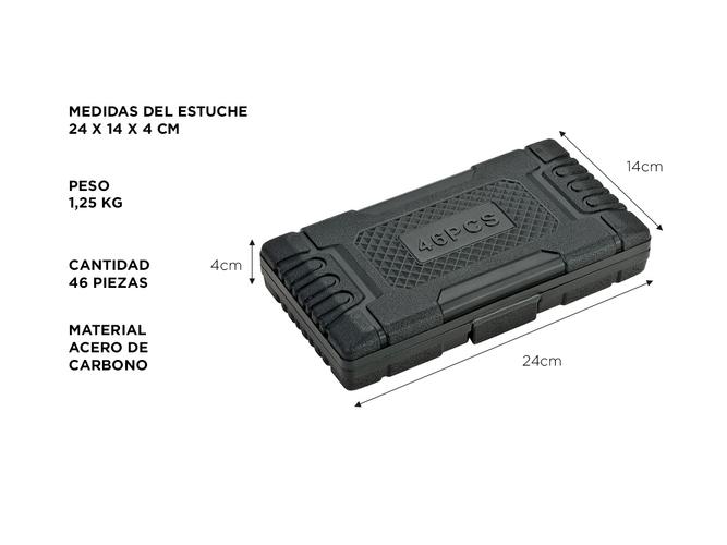 Juego De Tubo Llaves Gadnic KH7 Puntas 46 Piezas Herramientas Manual - 3