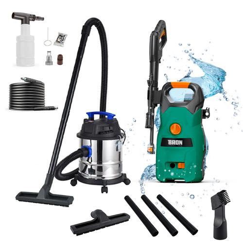 Kit Hidrolavadora Gadnic 1400W - Aspiradora de Tacho Gadnic 20L 1200W Para Polvo y Liquido - 0