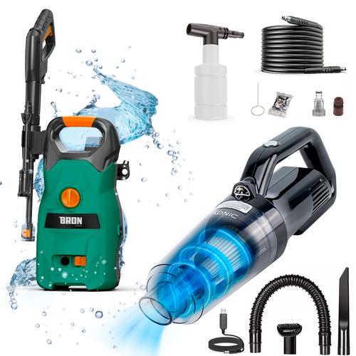 Kit Hidrolavadora Gadnic eléctrica 1400W Mas Aspiradora de Mano Gadnic  Portátil Auto Hogar 120W  - 0