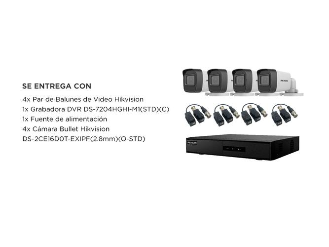 Kit Cámara de Seguridad Hikvision x4  DVR 4CH  Balún - 5