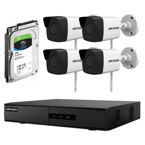 Kit Cámara de Seguridad con Micrófono Hikvision x4  NVR 4CH  Disco Duro 1TB - 0