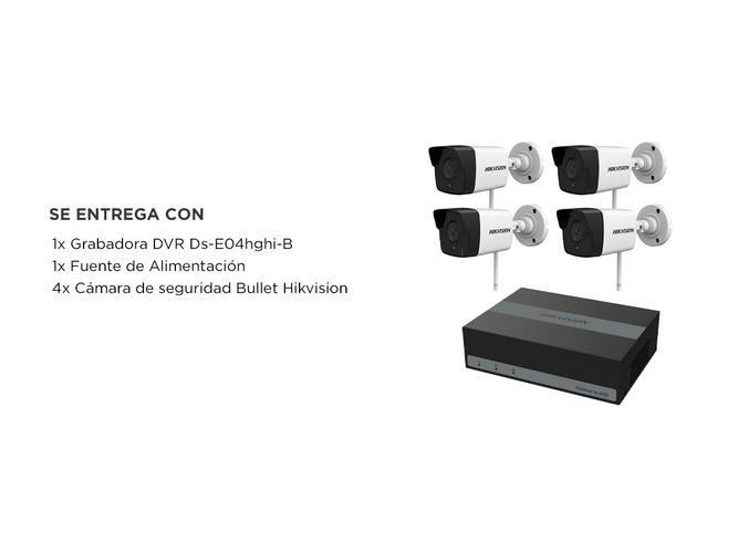 Kit Cámara de Seguridad con Micrófono Hikvision x4  eDVR 4CH - 6
