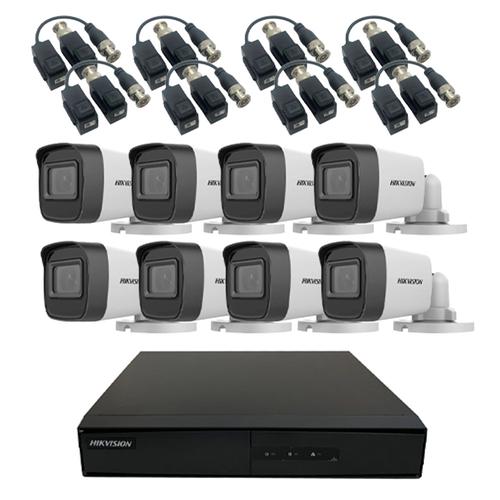 Kit Cámara de Seguridad Plástica Hikvision x8  DVR 8CH  Balún x8 - 0