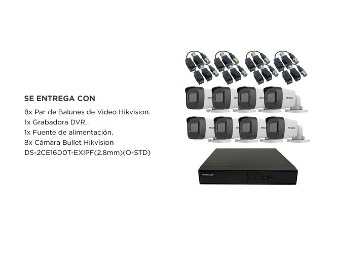 Kit Cámara de Seguridad Plástica Hikvision x8  DVR 8CH  Balún x8 - 5
