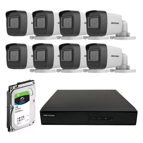 Kit Cámara de Seguridad Plástica Hikvision x8  DVR 8CH  Disco Duro 1TB - 0