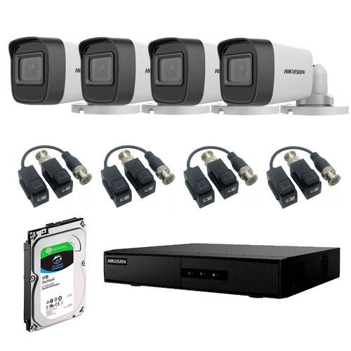 Kit Cámara de Seguridad Metálica Hikvision x4  DVR 4CH  Disco Duro 1TB - 0