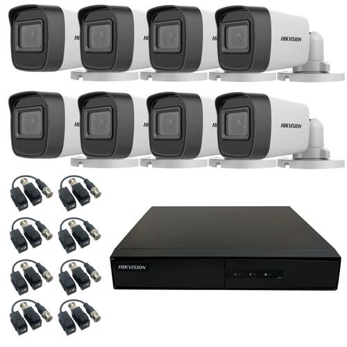 Kit Cámara de Seguridad Metálica Hikvision x8  DVR 8CH  Balún x8 - 0