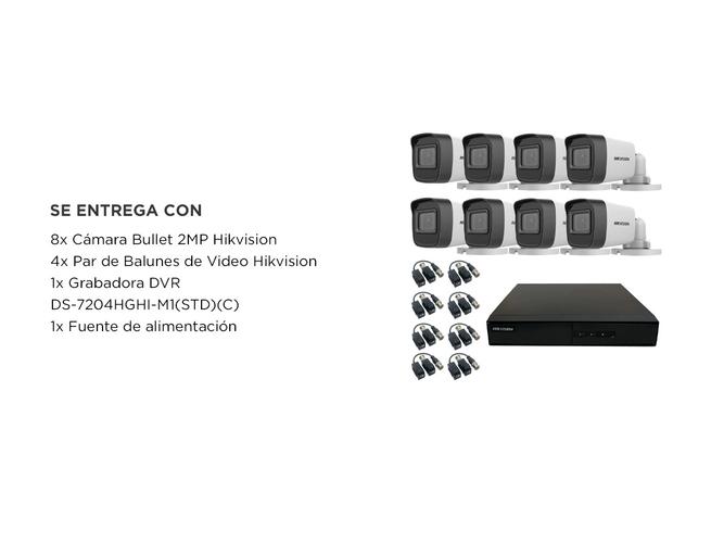 Kit Cámara de Seguridad Metálica Hikvision x8  DVR 8CH  Balún x8 - 5