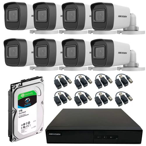 Kit Cámara de Seguridad Metálica Hikvision x8  DVR 8CH  Disco Duro 1TB - 0