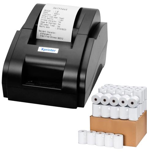 Kit Impresora Térmica X-Printer XP-58IIH USB 58mm 90mms  50 Unidades de Rollos de Papel - 0