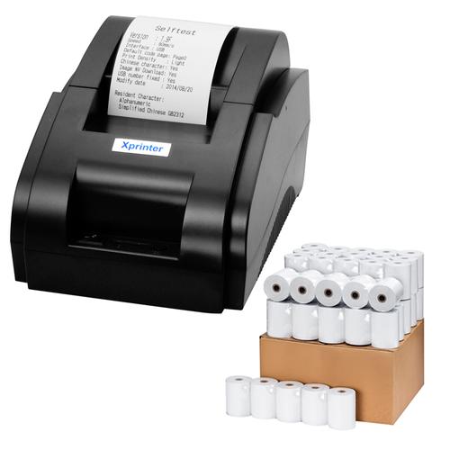 Kit Impresora Térmica X-Printer XP-58IIH Alta Velocidad Impresión 90mms Rollos de Papel x 50 unidades - 0