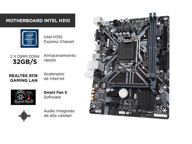 Combo Actualizacion Intel i5 9400 c/video + H310 + 8GB - 3