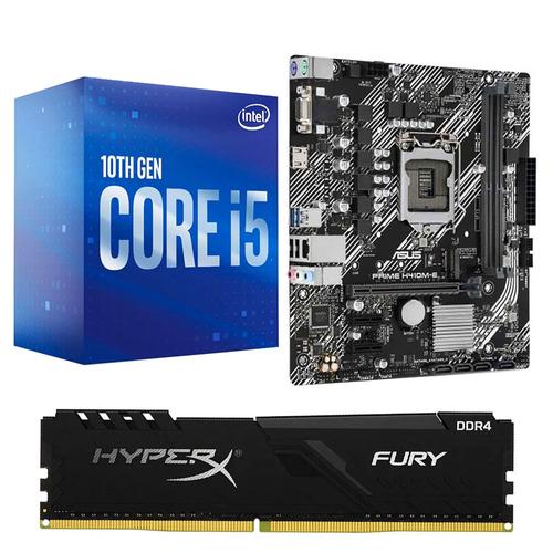 Combo Actualización Pc Gamer Core I5 10400F s/ Video + H410 + 8gb Hyperx Fury - 0