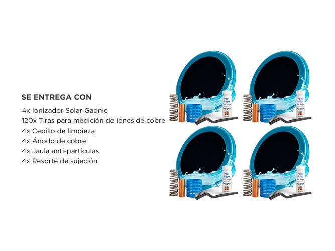 Kit x4 Ionizador Para Piletas Gadnic Solar Anti Sarro Y Bacterias - 5