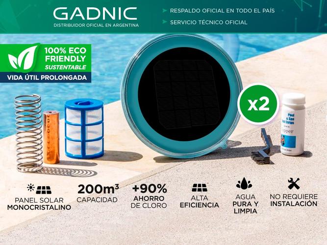 KIT x 2 Ionizador Solar 200,000 LTS Boya Anti Sarro Colector Sustentable - 1