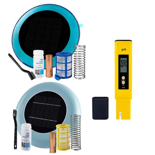 Kit pileta Gadnic 2 ionizadores Solares  + Medidor De PH Digital Calibrado - 0