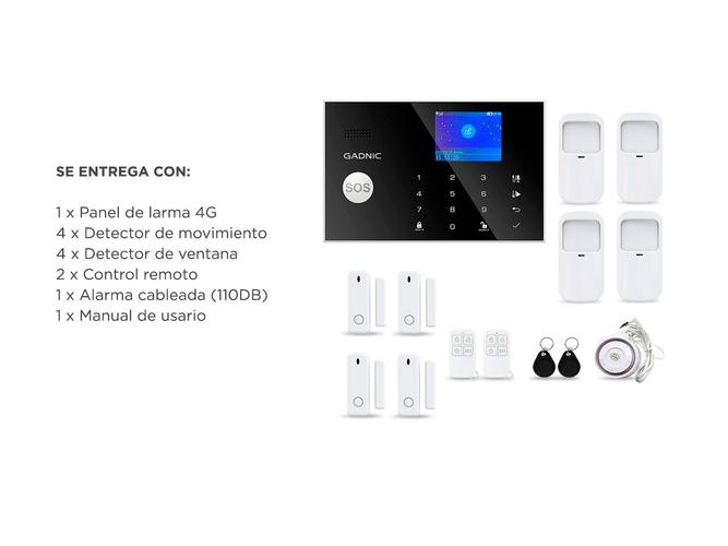 Kit Alarma Para El Hogar Gadnic + 6 Sensores Extras - 6