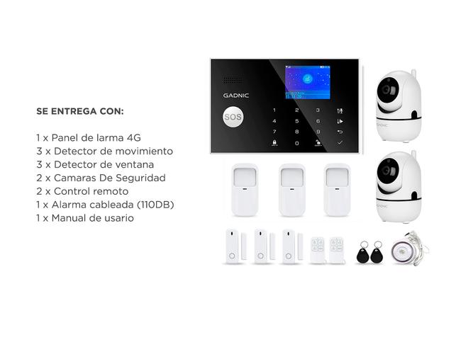 Kit Alarma Domiciliaria 6 Sensores + 2 Camaras De Seguridad - 6