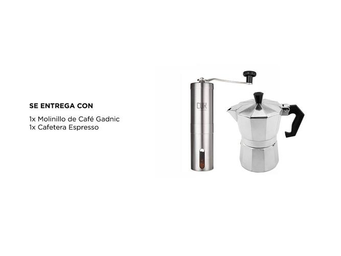 Kit Barista Molinillo Manual Aluminio  Cafetera Gadnic Aluminio - 6