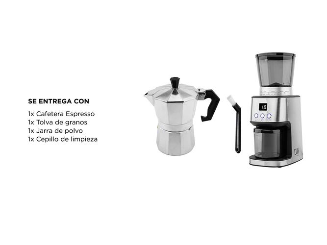 Kit Cafetera de Aluminio Gadnic + Molinillo Gadnic de Cafe Eléctrico - 6