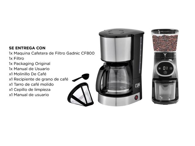 Kit Cafetera de filtro Gadnic CF800 +Molinillo de Café Profesional Con Display - 6