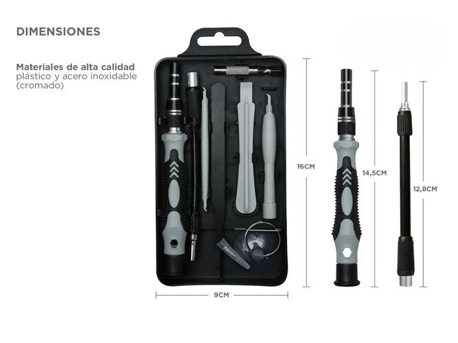 Kit Herramientas para Reparación de Celulares 115 en 1 Mango Antideslizante - 5