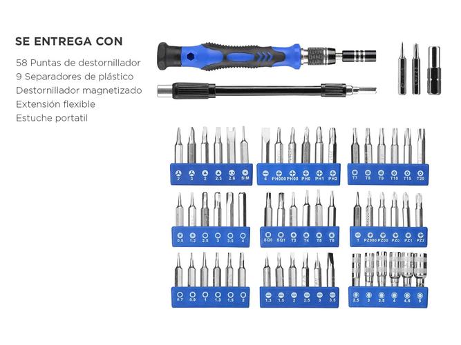 Kit Desarmador C/54 Puntas Intercambiables Celular 58 en 1 - 5