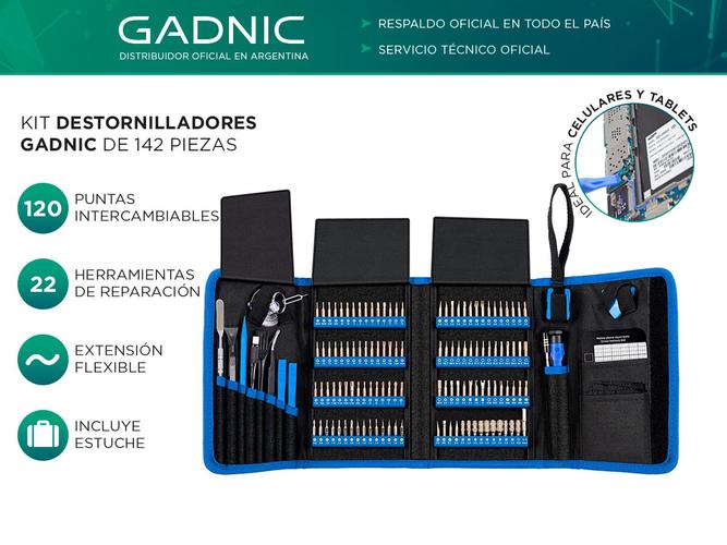 Juego de destornilladores de precisión Gadnic de 142 piezas herramientas de reparación Laptop Celulares  - 1