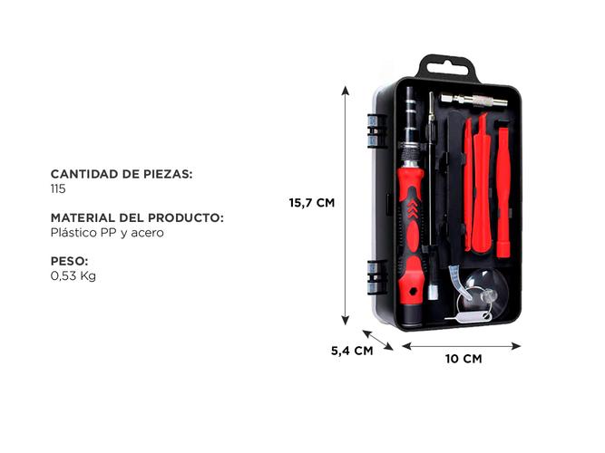 Kit de Herramientas de Reparación Gadnic Para Celulares PC Tablets 115 en 1 - 4